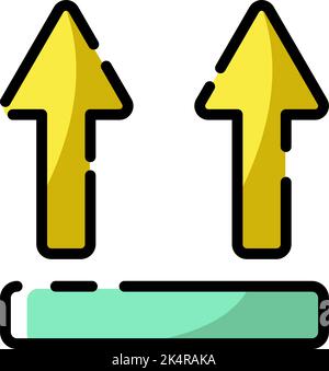 Versand in diese Richtung nach oben, Illustration, Vektor auf weißem Hintergrund. Stock Vektor