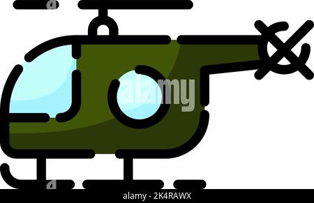 Militärhubschrauber, Illustration, Vektor auf weißem Hintergrund. Stock Vektor