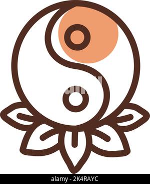 Yin und Yang, Illustration, Vektor auf weißem Hintergrund. Stock Vektor