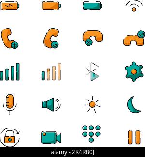 Mobiltelefoneinstellungen, Illustration, Vektor auf weißem Hintergrund. Stock Vektor
