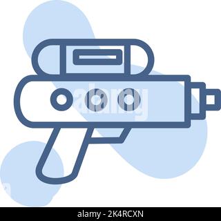 Blaue Wasserpistole, Illustration, Vektor auf weißem Hintergrund. Stock Vektor