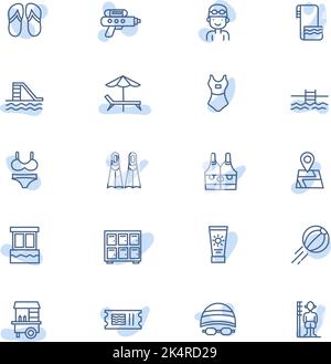 Schwimmbad, Illustration, Vektor auf weißem Hintergrund. Stock Vektor