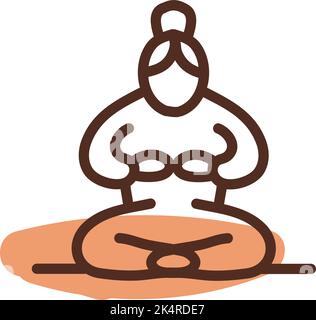 Spa Yoga, Illustration, Vektor auf weißem Hintergrund. Stock Vektor