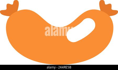 Street Food Sausage, Illustration, Vektor auf weißem Hintergrund. Stock Vektor