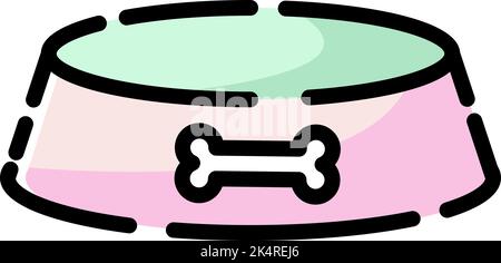 Tierhandlung Futterschale, Illustration, Vektor auf weißem Hintergrund. Stock Vektor