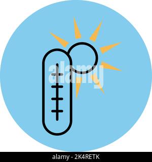 Urlaubstemperatur, Abbildung, Vektor auf weißem Hintergrund. Stock Vektor