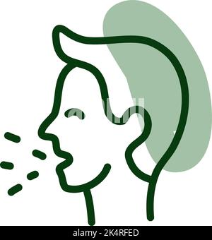 Covid-Virushusten, Illustration, Vektor auf weißem Hintergrund. Stock Vektor