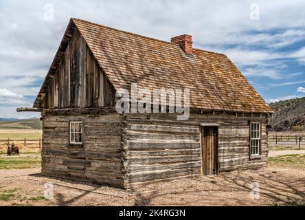 Butch Cassidy Boyhood House, in Circle Valley, in der Nähe von Circleville, Utah, USA Stockfoto