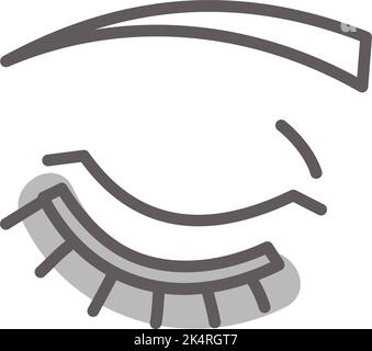 Lange Wimpern, Illustration, Vektor auf weißem Hintergrund. Stock Vektor