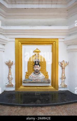 Lord Mangesh auf deepastambha, Shri Mangeshi Temple Complex, ist es das Kuldeva von Goud Saleswat Brahman, gelegen in Mangeshi Dorf, Priol, Ponda, Goa Stockfoto