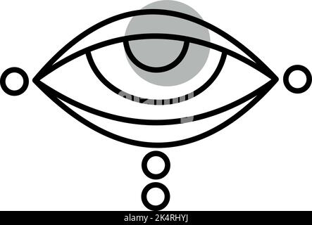 Amulett-Auge, Illustration, Vektor auf weißem Hintergrund. Stock Vektor
