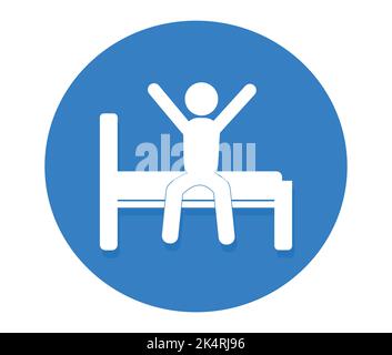 Isoliertes Aufwachsymbol. Konzept von Piktogramm und täglichen Routinen. Stock Vektor