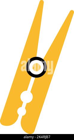 Kleiderbügel Pin, Illustration, Vektor auf weißem Hintergrund. Stock Vektor