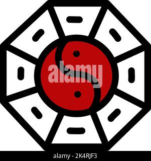 Chinesisches Yin Yang, Illustration, Vektor auf weißem Hintergrund. Stock Vektor