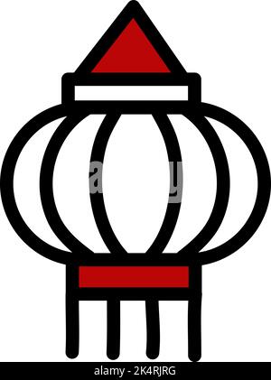 Chinesische Laterne, Illustration, Vektor auf weißem Hintergrund. Stock Vektor