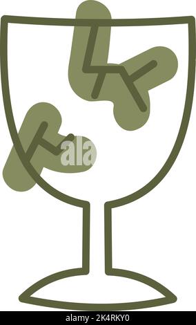 Gebrochenes Glas, Illustration, Vektor auf weißem Hintergrund. Stock Vektor