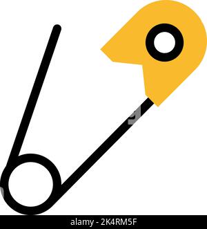 Fabric Pin, Illustration, Vektor auf weißem Hintergrund. Stock Vektor