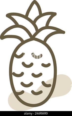 Ananasfrucht, Illustration, Vektor auf weißem Hintergrund. Stock Vektor