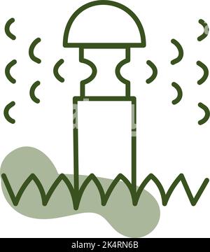 Gartenregner, Illustration, Vektor auf weißem Hintergrund. Stock Vektor