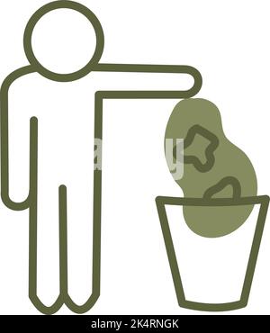 Papierkorb im Papierkorb, Abbildung, Vektor auf weißem Hintergrund. Stock Vektor