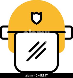 Polizeihelm, Illustration, Vektor auf weißem Hintergrund. Stock Vektor