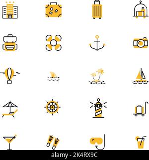 Urlaubszeit, Illustration, Vektor auf weißem Hintergrund. Stock Vektor