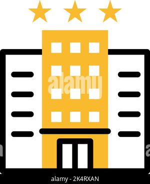 Urlaubshotel, Illustration, Vektor auf weißem Hintergrund. Stock Vektor