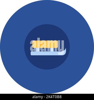 Gelbe Winterschlitten, Illustration, Vektor auf weißem Hintergrund. Stock Vektor