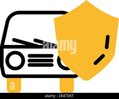 Kfz-Versicherung, Illustration, Vektor auf weißem Hintergrund. Stock Vektor