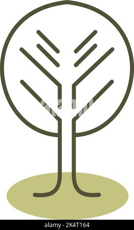 Einfacher Baum, Illustration, Vektor auf weißem Hintergrund. Stock Vektor