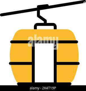 Wanderseilbahn, Illustration, Vektor auf weißem Hintergrund. Stock Vektor