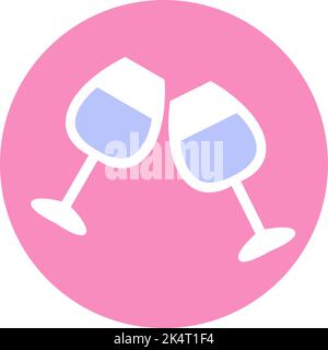 Hochzeitswein, Illustration, Vektor auf weißem Hintergrund. Stock Vektor