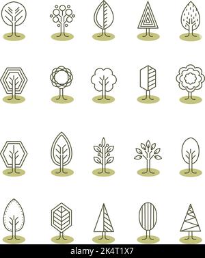 Einfache Bäume, Illustration, Vektor auf weißem Hintergrund. Stock Vektor