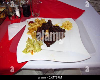 Das Essen in Axum, Äthiopien Stockfoto