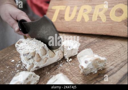 Torrone T. Pili, Nougat, Tonara, Provincia di Nuoro, Sardinien, Italien Stockfoto