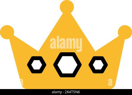 Casino Krone, Illustration, Vektor auf weißem Hintergrund. Stock Vektor