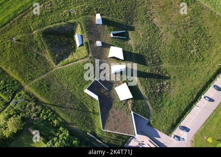 Archeopark Pavlov. Berühmtes Wahrzeichen in Südmähren. Tschechische Republik, Mitteleuropa.CHKO Palava, Pavlov,Prähistorisches Museum,archäologischer Park Morava vi Stockfoto