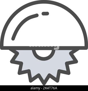 Konstruktion scharfe Säge, Illustration, Vektor auf weißem Hintergrund. Stock Vektor