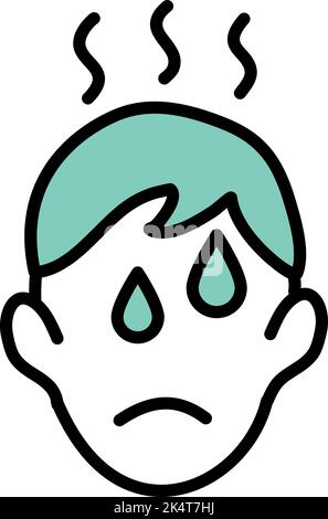 Corona Virus Schwitzen, Illustration, Vektor auf weißem Hintergrund. Stock Vektor