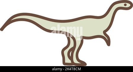 Hellgrüner Dinosaurier, Illustration, Vektor auf weißem Hintergrund. Stock Vektor