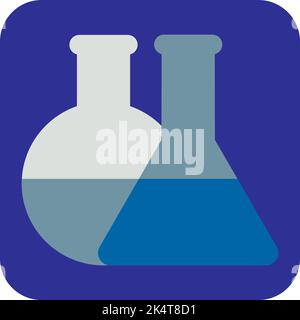 Chemie-Glasbehälter, Illustration, Vektor auf weißem Hintergrund. Stock Vektor