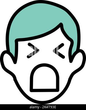 Corona-Virus Husten, Illustration, Vektor auf weißem Hintergrund. Stock Vektor