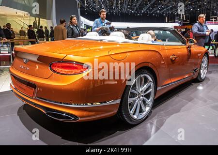 Bentley Continental GT Cabriolet auf dem Genfer Automobilsalon 88.. Schweiz - 6. März 2019 Stockfoto