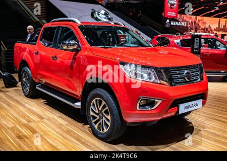 Nissan Navara Pick-up Truck auf dem Internationalen Automobilsalon Genf 88.. Schweiz - 6. März 2019 Stockfoto