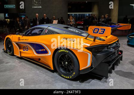 McLaren Richard Mille RM 11-03 Rennsportwagen auf dem 89. Genfer Automobilsalon. Genf, Schweiz - 6. März 2019. Stockfoto