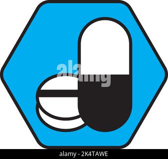 Gesundheitstabletten, Illustration, Vektor auf weißem Hintergrund. Stock Vektor