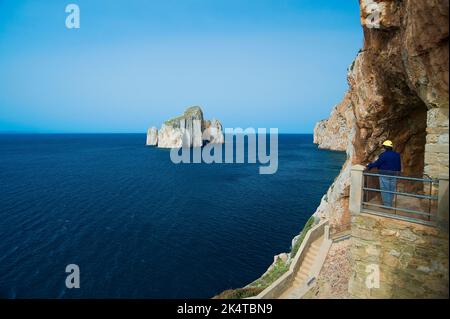 Porto Flavia, Masua und Pan di Zucchero, alte Mine besucht, Iglesias, Sardinien, Italien Stockfoto