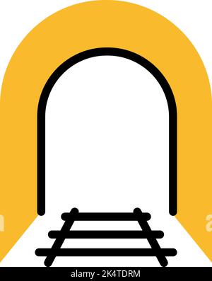 Eisenbahntunnel, Illustration, Vektor auf weißem Hintergrund. Stock Vektor