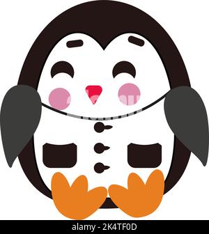 Pinguin in einer lustigen Weste, Illustration, Vektor auf weißem Hintergrund. Stock Vektor
