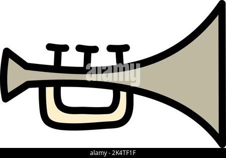 Trompeteninstrument, Illustration, Vektor auf weißem Hintergrund. Stock Vektor